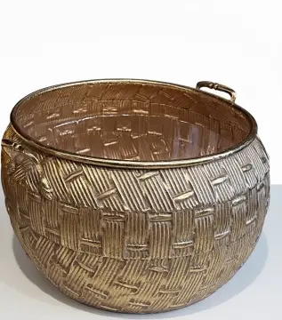 ÇİZGİ DESEN METAL SAKSI