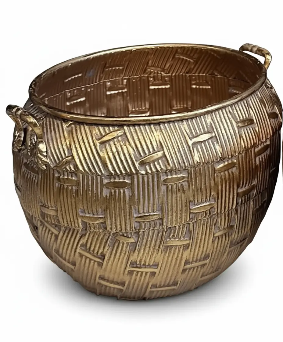 ÇİZGİ DESEN METAL SAKSI