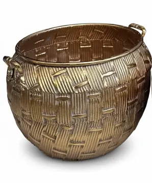 ÇİZGİ DESEN METAL SAKSI