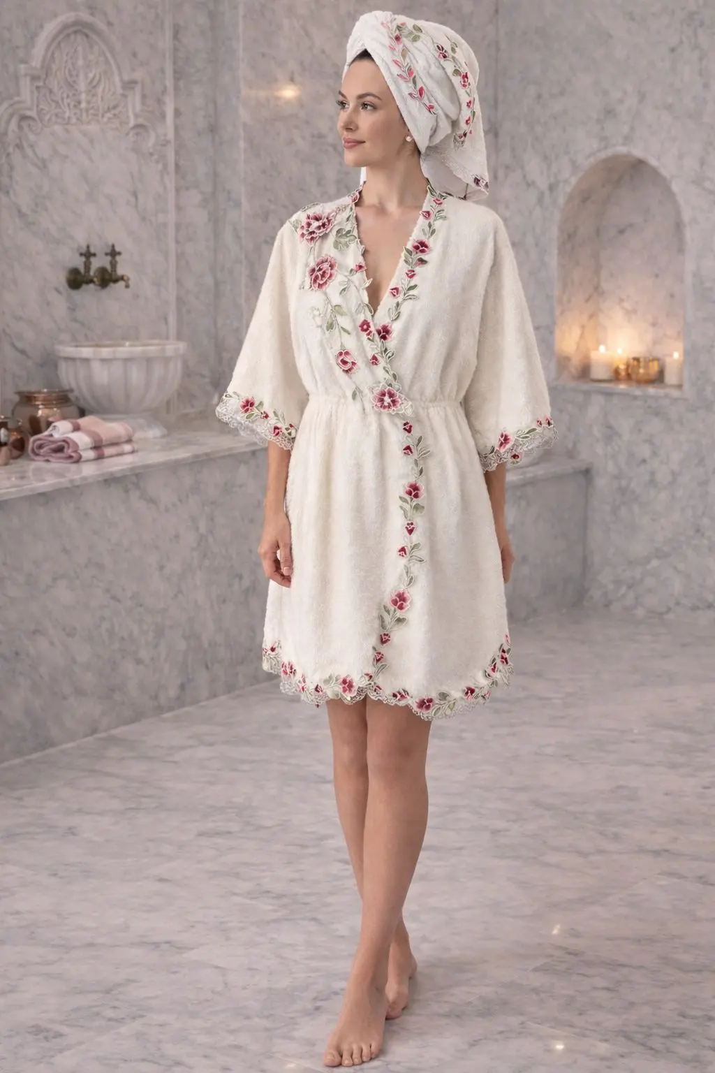 BALAYI BORNOZ TAKIMI GÜL KURUSU