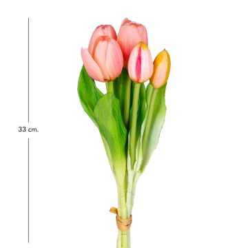 İTHAL ISLAK DOKULU LALE PEMBE 33 CM