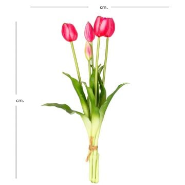 İTHAL ISLAK DOKULU LALE PEMBE 40 CM