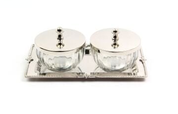 OPTIK CAM TEPSILI 2LI NIKEL BAHARATLIK 13X23,5X9,5 CM