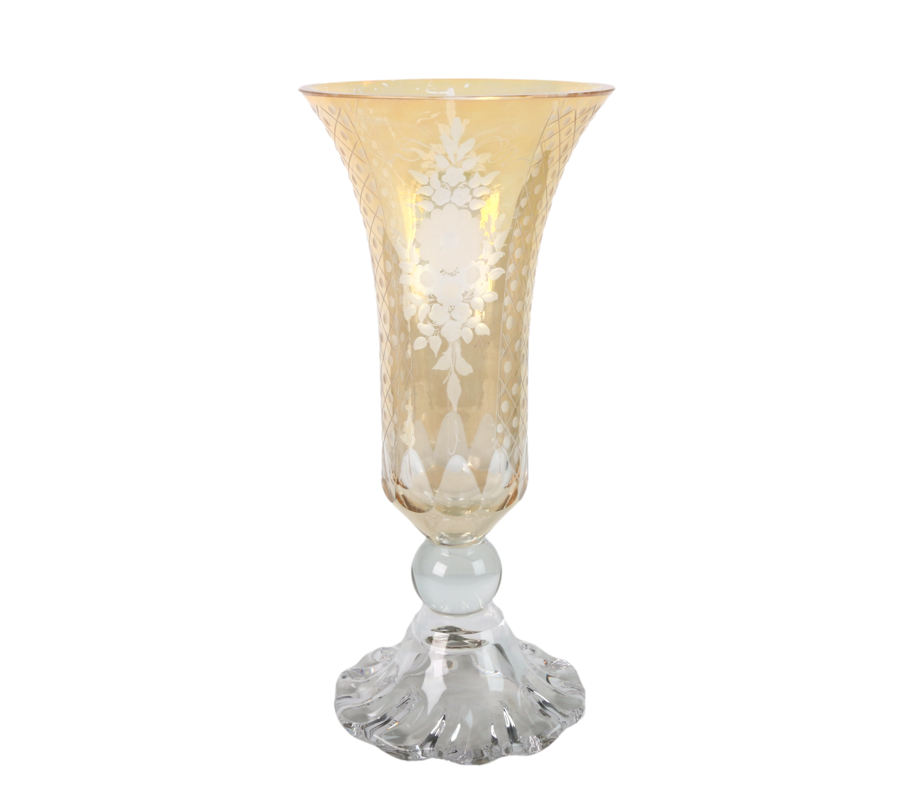 ITALIANI CRYSTAL AMBER VAZO