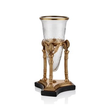 KONİK CAMLI BRASS VAZO