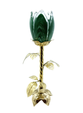 MURANO CAM PİRİNÇ LALE 28cm