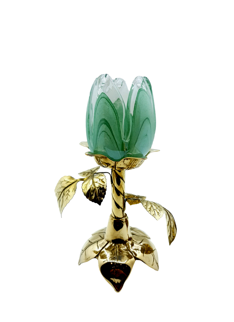 MURANO CAM PİRİNÇ LALE 19cm