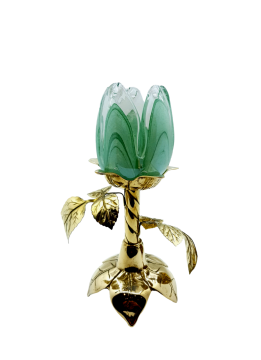 MURANO CAM PİRİNÇ LALE 19cm