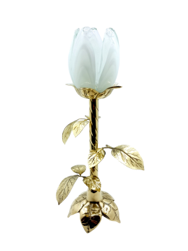 MURANO CAM PİRİNÇ LALE 28cm