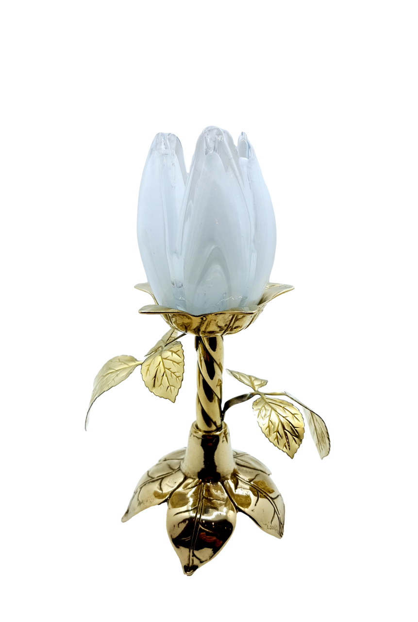 MURANO CAM PİRİNÇ LALE 19cm