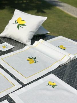 LİMON TEMALI KETEN PEÇETE