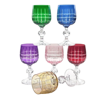 Bohemia Crystal Lime El Işi Renkli 6'lı Kahve Yanı Su Bardak